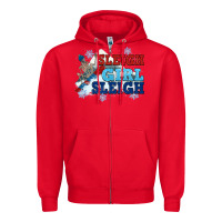 Red winter sleigh girl sleigh Zipper Hoodie - NancyCooperArtShop