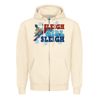Sandshell winter sleigh girl sleigh Zipper Hoodie - NancyCooperArtShop