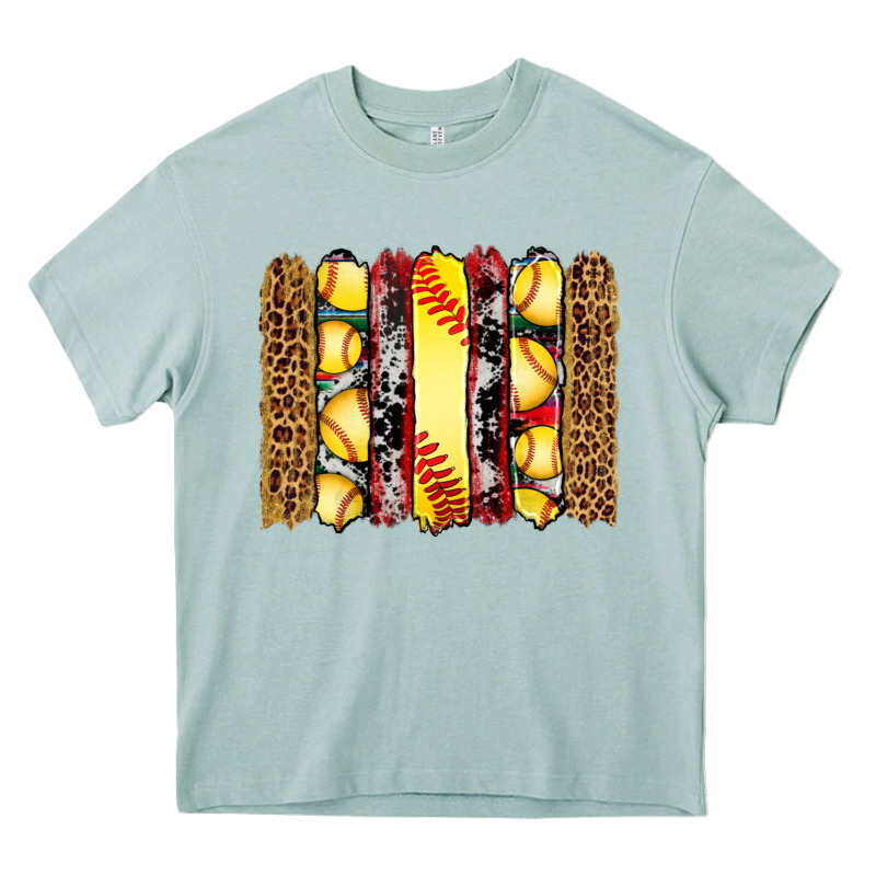 Softball Serape Leopard Cowhide Glitter Brushstrokes Heavy Core Tee by Artiststas | Teevron
