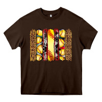 Chocolate Brown softball serape leopard cowhide glitter brushstrokes Heavy Core Tee - Artiststas
