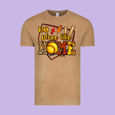 No Place Like Home Softball Vintage Tee Designed By Jasminsmagicworld
