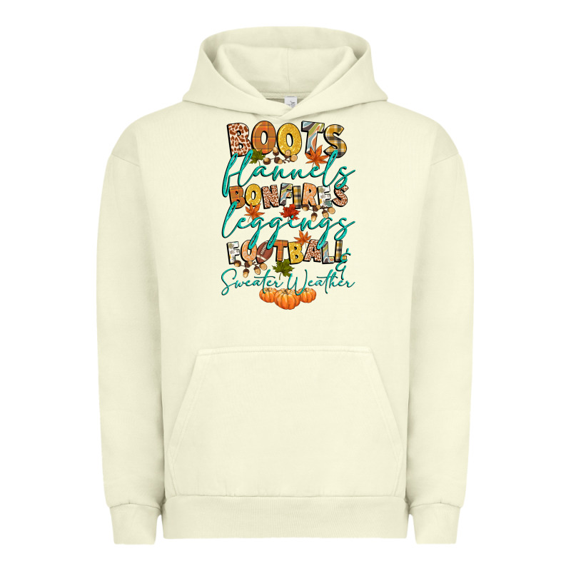Boots Flannels Bonfires Football Urban Hoodie by CowGirlArtShop | Teevron