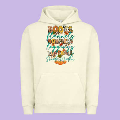 Boots Flannels Bonfires Football Urban Hoodie Designed By Cowgirlartshop