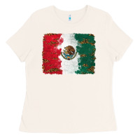 Bone Mexican Flag With Leopard Ladies Tee - RanaPortraitStore