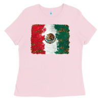 Bubblegum Pink Mexican Flag With Leopard Ladies Tee - RanaPortraitStore