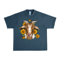 Midnight Navy sunflower goat Urban Heavy Tee - Jasminsmagicworld