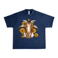 Navy sunflower goat Urban Heavy Tee - Jasminsmagicworld
