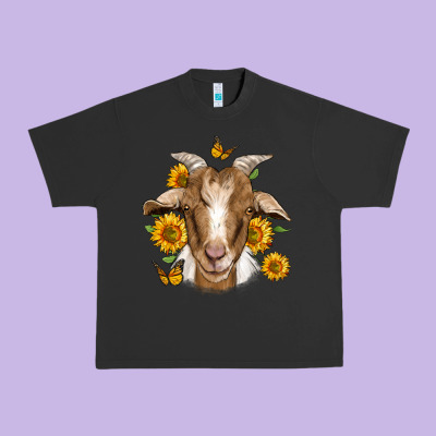 Sunflower Goat Urban Heavy Tee Designed By Jasminsmagicworld