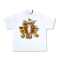 White sunflower goat Urban Heavy Tee - Jasminsmagicworld