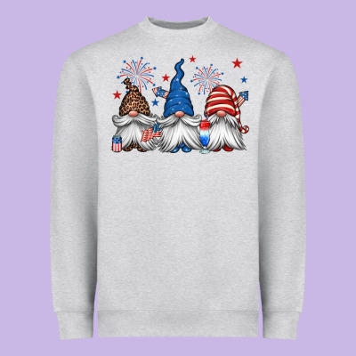 4th Of July Gnomes Heavyweight Sweatshirt Designed By Jasminsmagicworld