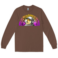 Chestnut doge coin hodl on we're going to the moon retro sunset Long Sleeve Tee - Jasminsmagicworld