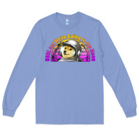 Colony Blue doge coin hodl on we're going to the moon retro sunset Long Sleeve Tee - Jasminsmagicworld
