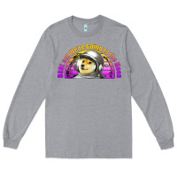 Heather Grey doge coin hodl on we're going to the moon retro sunset Long Sleeve Tee - Jasminsmagicworld
