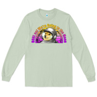 Matcha doge coin hodl on we're going to the moon retro sunset Long Sleeve Tee - Jasminsmagicworld