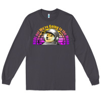 Smoke doge coin hodl on we're going to the moon retro sunset Long Sleeve Tee - Jasminsmagicworld