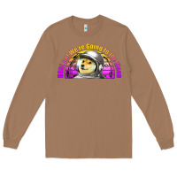 Toasted Coconut doge coin hodl on we're going to the moon retro sunset Long Sleeve Tee - Jasminsmagicworld