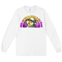 White doge coin hodl on we're going to the moon retro sunset Long Sleeve Tee - Jasminsmagicworld