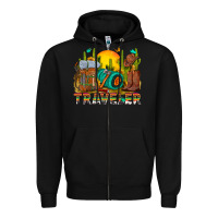 Black western traveler cowboy Zipper Hoodie - NancyCooperArtShop