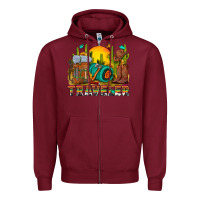 Burgundy western traveler cowboy Zipper Hoodie - NancyCooperArtShop
