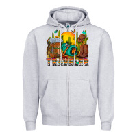 Heather Grey western traveler cowboy Zipper Hoodie - NancyCooperArtShop