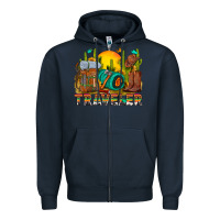 Navy western traveler cowboy Zipper Hoodie - NancyCooperArtShop