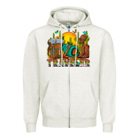 Oatmeal Heather western traveler cowboy Zipper Hoodie - NancyCooperArtShop