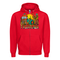 Red western traveler cowboy Zipper Hoodie - NancyCooperArtShop
