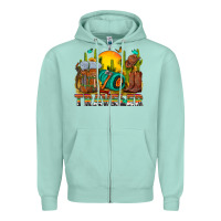 Seafoam western traveler cowboy Zipper Hoodie - NancyCooperArtShop