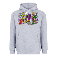 Heather Grey RN Registered Nurse Mardi Gras Heavyweight Hoodie - LillyAllenDesigns