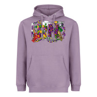 Lavender RN Registered Nurse Mardi Gras Heavyweight Hoodie - LillyAllenDesigns