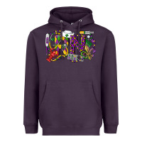 Plum RN Registered Nurse Mardi Gras Heavyweight Hoodie - LillyAllenDesigns