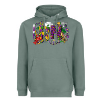 Sage RN Registered Nurse Mardi Gras Heavyweight Hoodie - LillyAllenDesigns