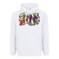 White RN Registered Nurse Mardi Gras Heavyweight Hoodie - LillyAllenDesigns