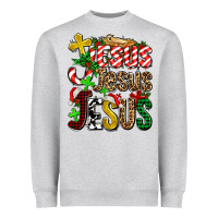 Heather Grey jesus jesus jesus Heavyweight Sweatshirt - AdoDesignShop