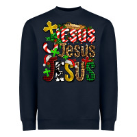 Navy jesus jesus jesus Heavyweight Sweatshirt - AdoDesignShop