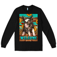 Black western pig garden Long Sleeve Tee - LillyAllenDesigns