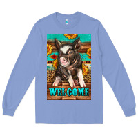 Colony Blue western pig garden Long Sleeve Tee - LillyAllenDesigns