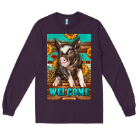 Plum western pig garden Long Sleeve Tee - LillyAllenDesigns