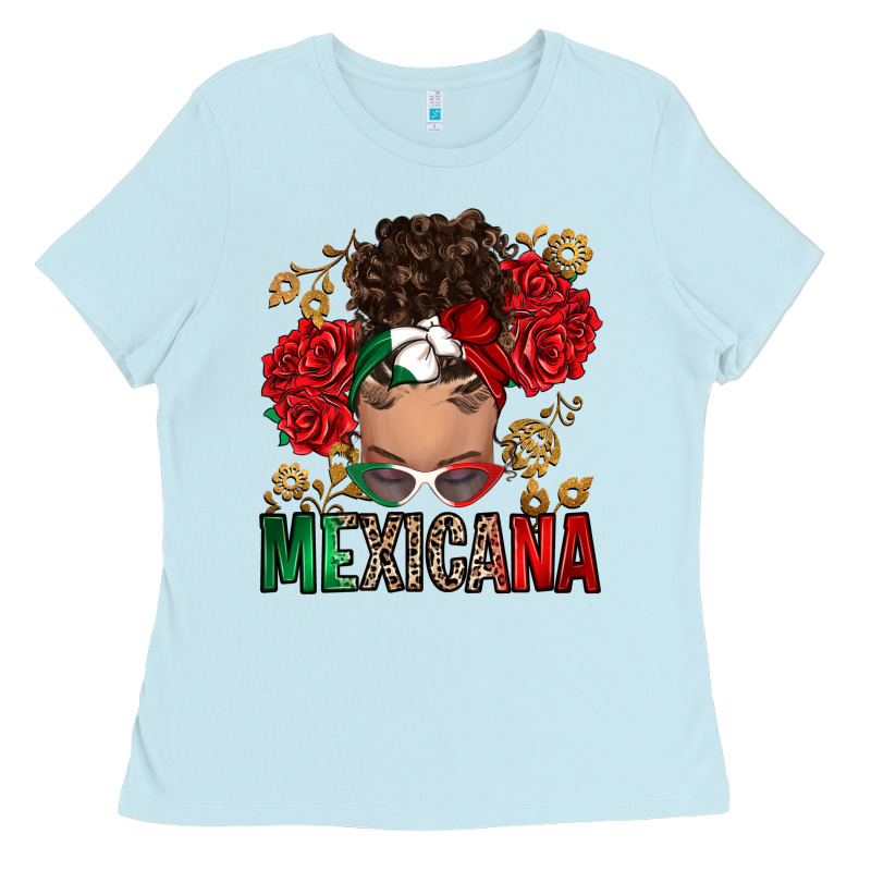 Mexicana Latina Messy Bun Ladies Tee by RanaPortraitStore | Teevron