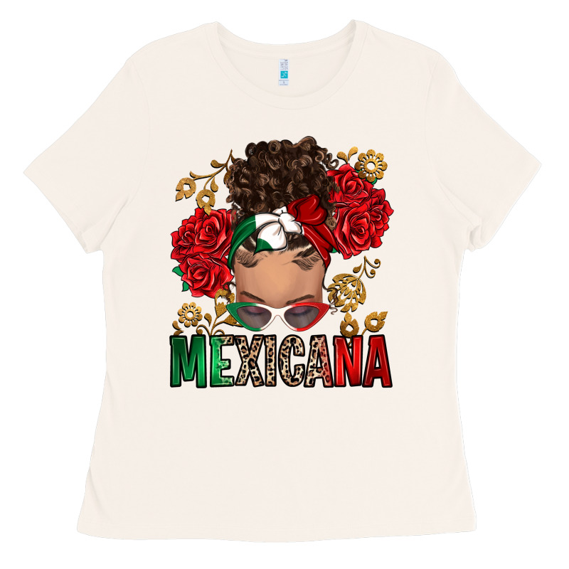 Mexicana Latina Messy Bun Ladies Tee by RanaPortraitStore | Teevron