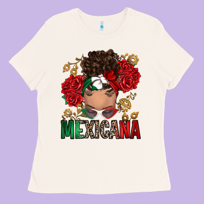 Ladies Tee Mexicana Latina messy bun