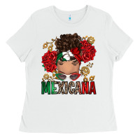 White Mexicana Latina messy bun Ladies Tee - RanaPortraitStore