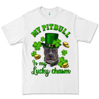 White st patricks day my pitbuli my lucky charm with hat Premium Tee - RanaPortraitStore