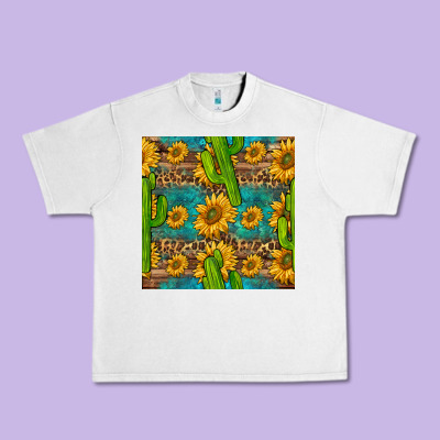 Sunflower And Cactus Seamless Pattern Urban Heavy Tee Designed By Bundleandbundleshop