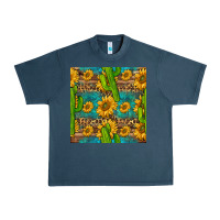 Midnight Navy sunflower and cactus seamless pattern Urban Heavy Tee - BundleAndBundleShop