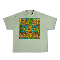 Oil Green sunflower and cactus seamless pattern Urban Heavy Tee - BundleAndBundleShop