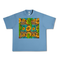 Pebble Blue sunflower and cactus seamless pattern Urban Heavy Tee - BundleAndBundleShop