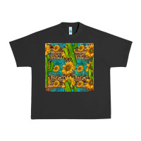 Pigment Black sunflower and cactus seamless pattern Urban Heavy Tee - BundleAndBundleShop