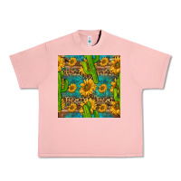 Salmon sunflower and cactus seamless pattern Urban Heavy Tee - BundleAndBundleShop