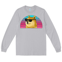 Moon Dust doge coin bitcoin hodl retro sunset Long Sleeve Tee - Jasminsmagicworld
